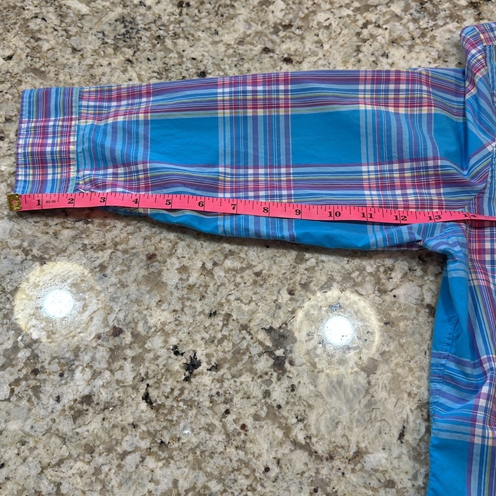 Lauren Ralph Lauren Blue Plaid Button Down Shirt - Picture 12 of 13